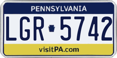 PA license plate LGR5742
