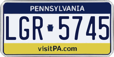 PA license plate LGR5745