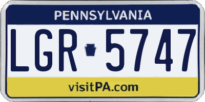 PA license plate LGR5747