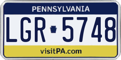 PA license plate LGR5748