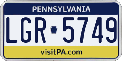 PA license plate LGR5749