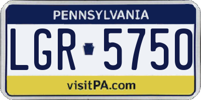 PA license plate LGR5750
