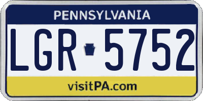 PA license plate LGR5752