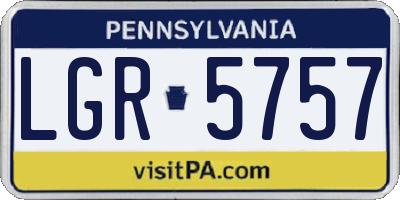 PA license plate LGR5757