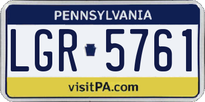 PA license plate LGR5761
