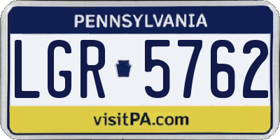 PA license plate LGR5762