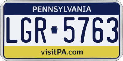 PA license plate LGR5763