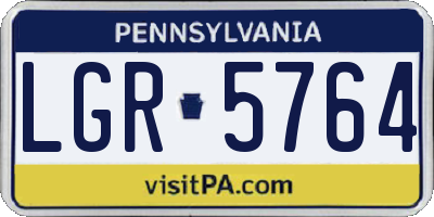 PA license plate LGR5764