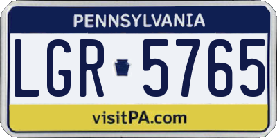 PA license plate LGR5765