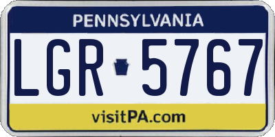 PA license plate LGR5767