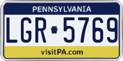 PA license plate LGR5769