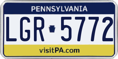 PA license plate LGR5772