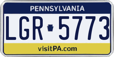PA license plate LGR5773