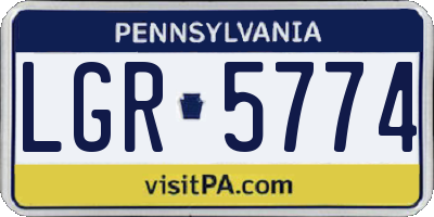 PA license plate LGR5774