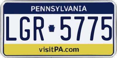 PA license plate LGR5775