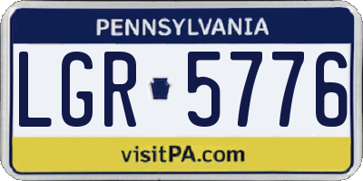 PA license plate LGR5776