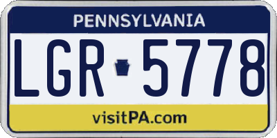 PA license plate LGR5778