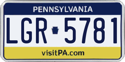 PA license plate LGR5781
