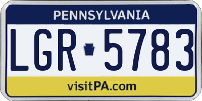 PA license plate LGR5783