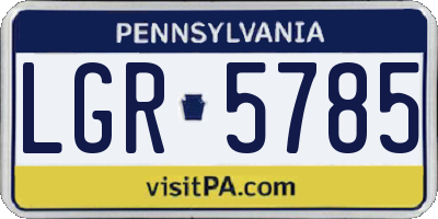 PA license plate LGR5785