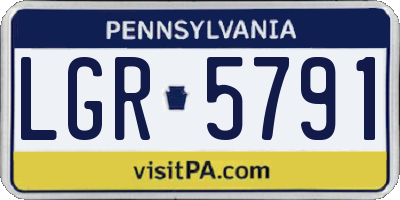 PA license plate LGR5791
