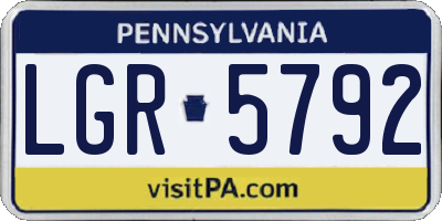 PA license plate LGR5792
