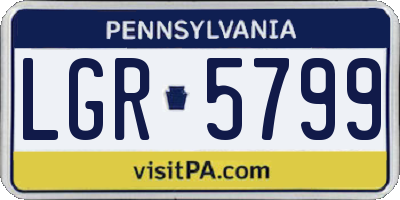 PA license plate LGR5799