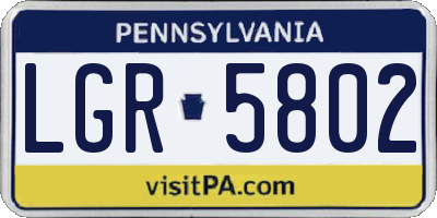 PA license plate LGR5802