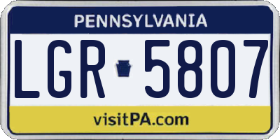 PA license plate LGR5807
