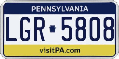 PA license plate LGR5808