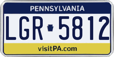 PA license plate LGR5812