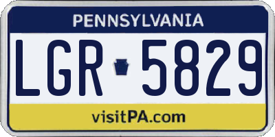 PA license plate LGR5829