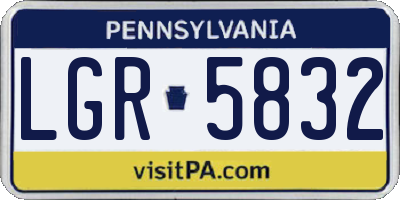 PA license plate LGR5832