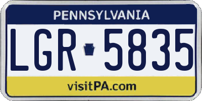 PA license plate LGR5835