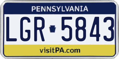PA license plate LGR5843