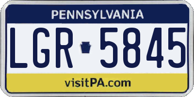 PA license plate LGR5845