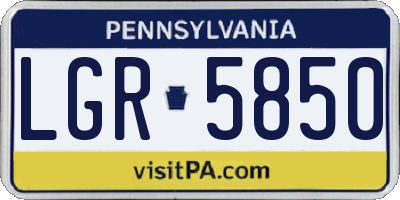 PA license plate LGR5850