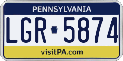 PA license plate LGR5874