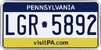 PA license plate LGR5892