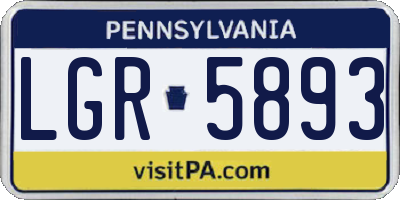 PA license plate LGR5893