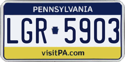 PA license plate LGR5903