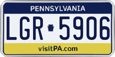 PA license plate LGR5906
