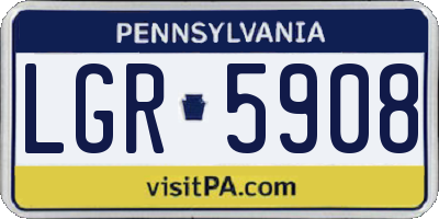 PA license plate LGR5908