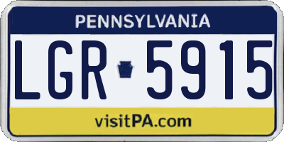 PA license plate LGR5915