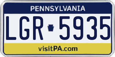 PA license plate LGR5935