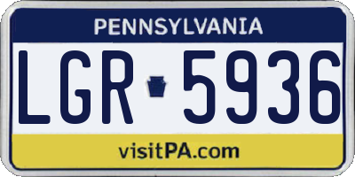 PA license plate LGR5936