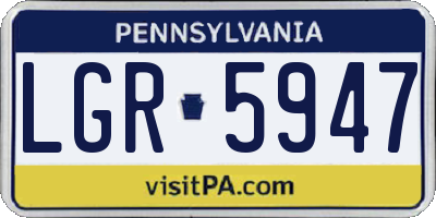 PA license plate LGR5947