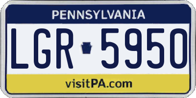PA license plate LGR5950