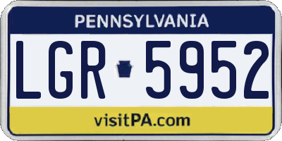 PA license plate LGR5952