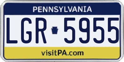 PA license plate LGR5955